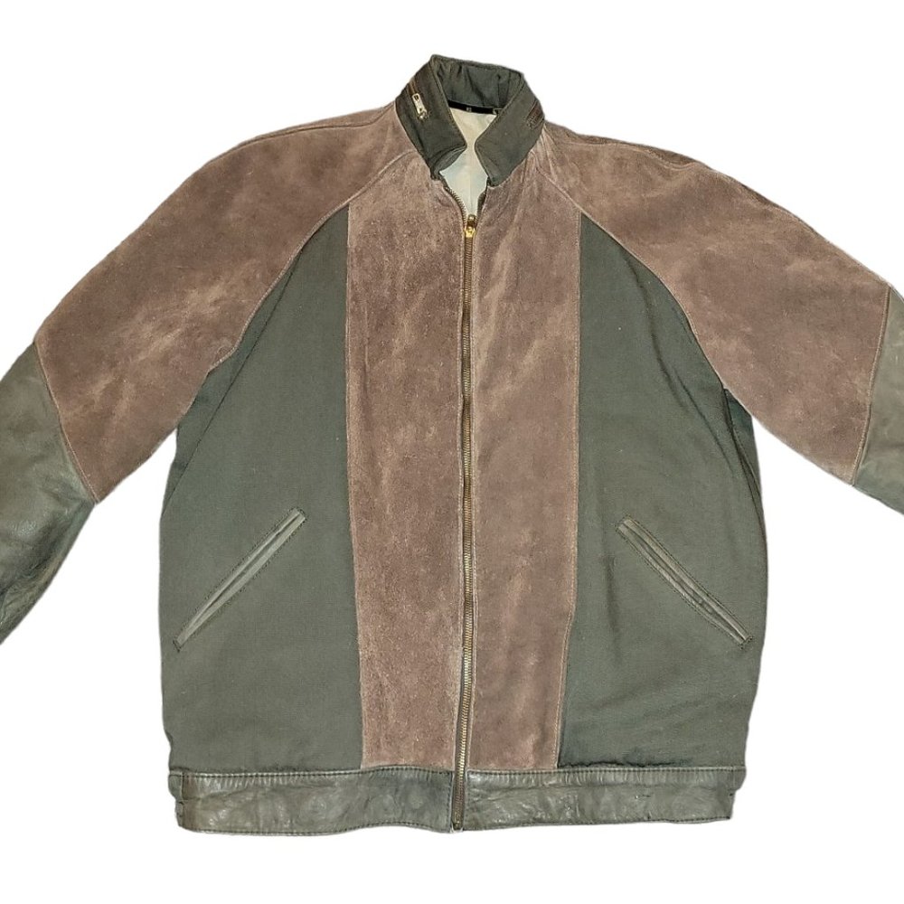Vintage C&A Suede & Leather Men's Bomber Jacket